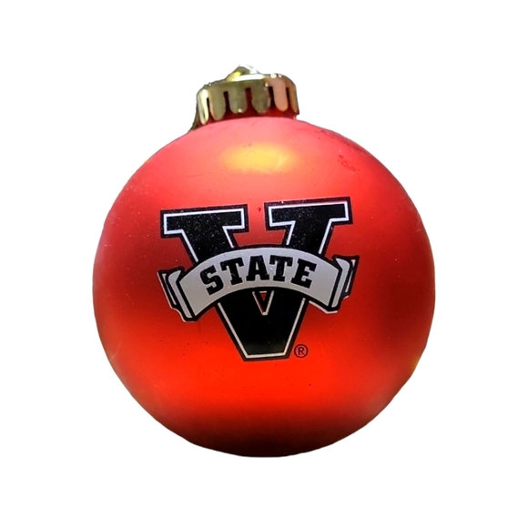 "V" State Happy Holiday Ornament  3" - Picture 2 of 2